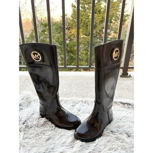 Michael Kors Brown Rubber Rain Boots‎ Tall